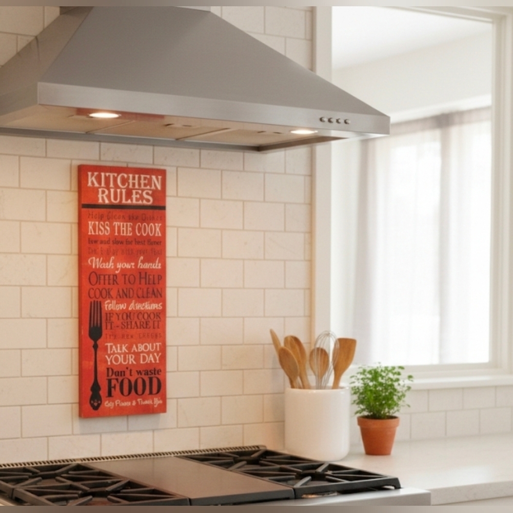 Red Kitchen Rules Wall Art